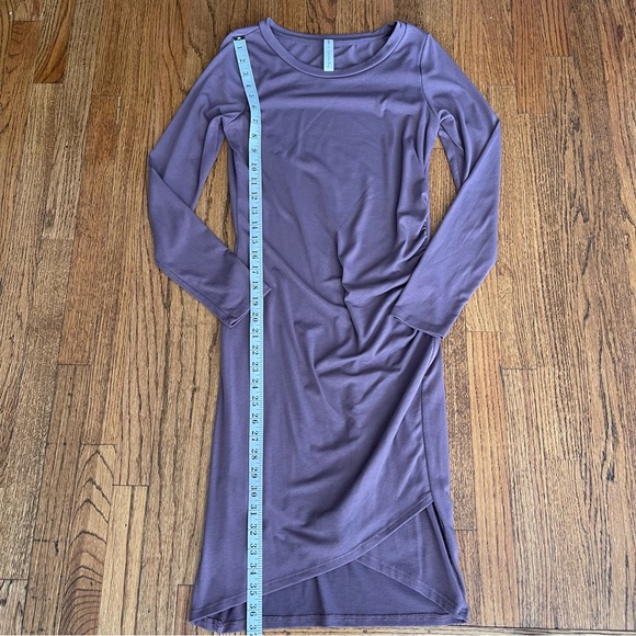 Women’s Ruched Bodycon Long Sleeve Wrap Front So Casual Basic Fitted Short Dress - Picture 3 of 6